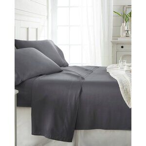 ienjoy Home Bamboo 4-Pc California King Sheet Set Gray Soft Cooling MSRP $276